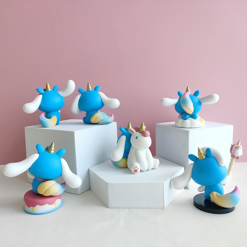 Kawaii cinna moroll cos Einhorn Cartoon Puppe Spielzeug Sanrio Anime Figur kreative Modell Ornament Deko Geburtstags geschenk Kind niedlichen Spielzeug