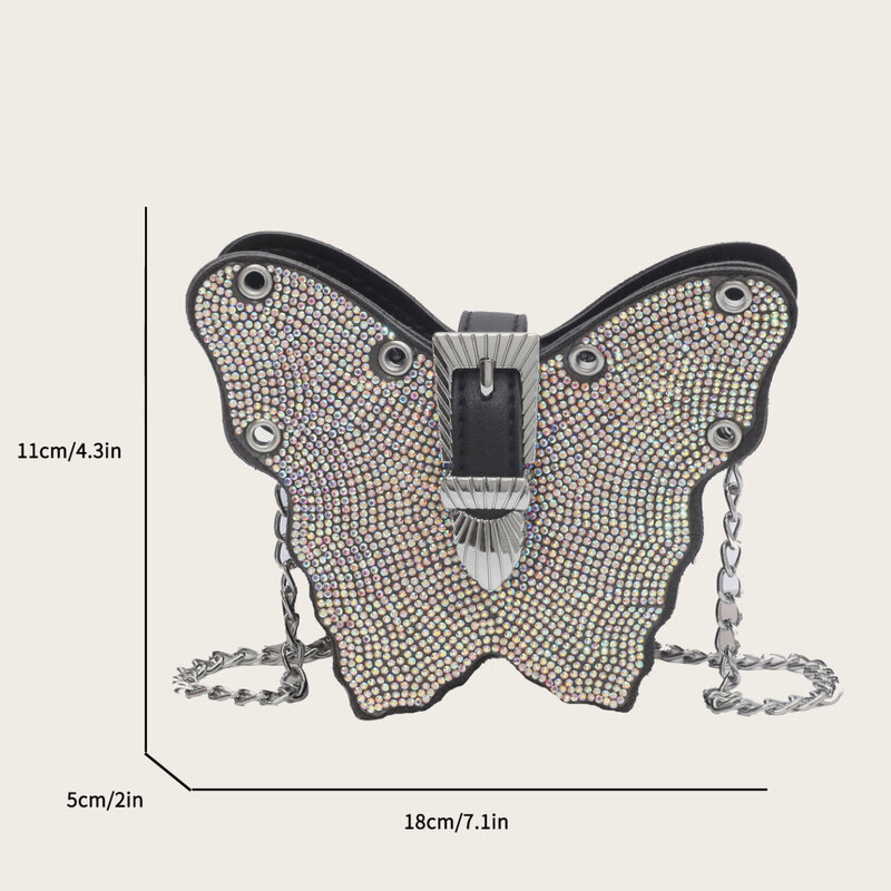 Bolsa da moeda Forma de Borboleta Saco Criativo Para As Mulheres 2023 Fun Mini Saco Crossbody Luxo Studded Diamante Bolsa de Ombro Batom bolsa