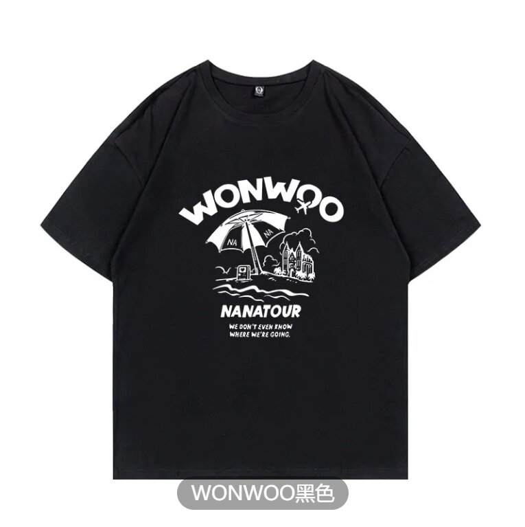 Kpop NANATour 티셔츠 여성용 상의, S.COUPS JEONGHAN THE8 레터 프린트 티셔츠, Y2K 코튼 상의, 여름