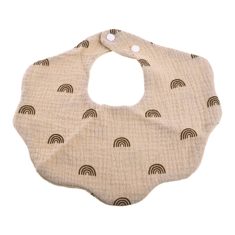 Baby Wave Shape Feeding Bib Bandana Burp ผ้าผ้าพันคอพิมพ์ผ้าฝ้ายแท้นุ่มดูดซับน้ำลายผ้าเช็ดตัวผ้ากันเปื้อนระบายอากาศ