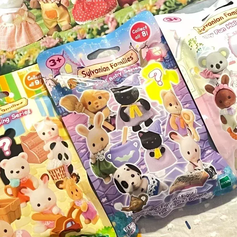 Anime Japan Sylvanian Doll Families Forest Partners Kawaii Camping Dress Up Baby Cute Figrues Room Ornaments Flocking Toys Gifts
