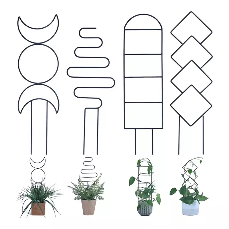 Treillis métallique pour plantes grimpantes d'intérieur dans le jardin, support de plantes en pot T1, fournitures de jardin dorées