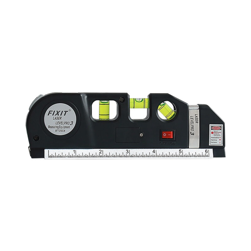LV03 레이저 레벨 다목적 라인 레이저 레벨러 도구, 크로스 라인 레이저, 8FT 250cm 표준 측정 테이프 및 미터법 눈금자
