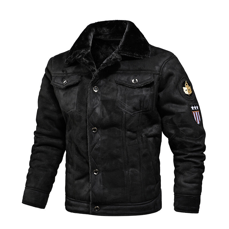 2024 Men's Autumn and Winter New Oversized Plus Velvet Thick Leather Jacket Youth Fashion PU Leather Jacket Coat Size M-4XL