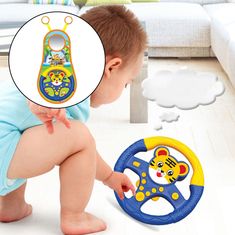 유아용 자동차 좌석 장난감 시뮬레이션 뮤지컬 핸들 장난감, 모터 기술, 유아 핸들 장난감, 여아 및 남아용 선물