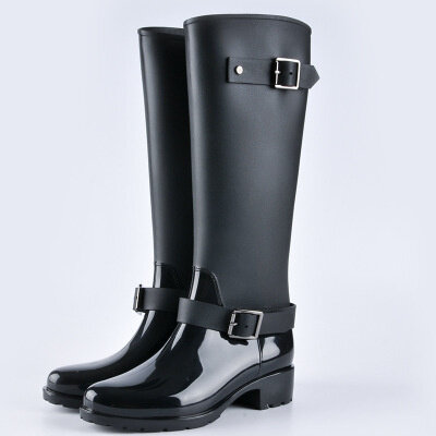 2023 New Fashion Women Shoes Punk Style Heel Riding Boots Zipper Shoes Knight Tall Boots Women Rain Boots Large Size 40 K020