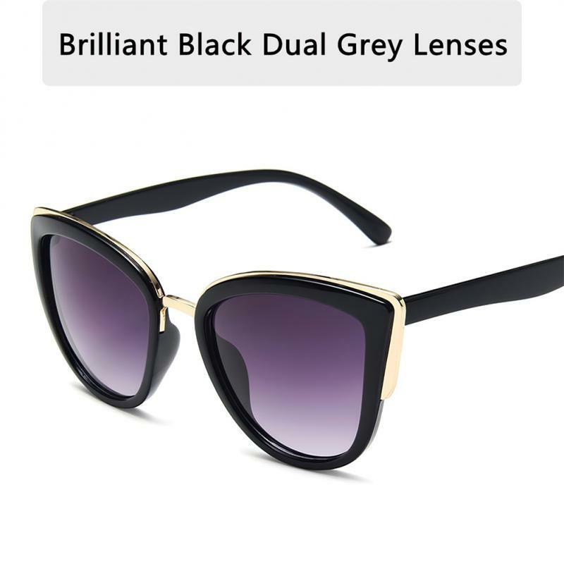 1 ~ 10 Stuks Gradiënt Zonnebril Doorzichtige Lens Brillen Merk Designer Cat Eye Zonnebril Uv400 Bril Uv Bescherming Zonnebril