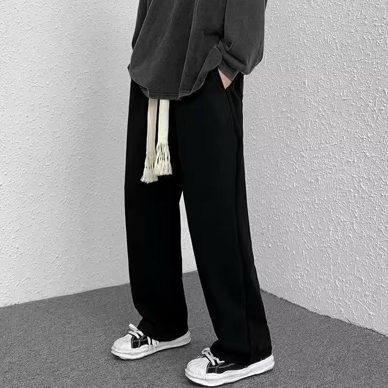 Pantalones bombachos holgados para hombre, ropa básica en blanco, sólida, con cordón, a la moda coreana, para Trekking y viajar al aire libre, 2024