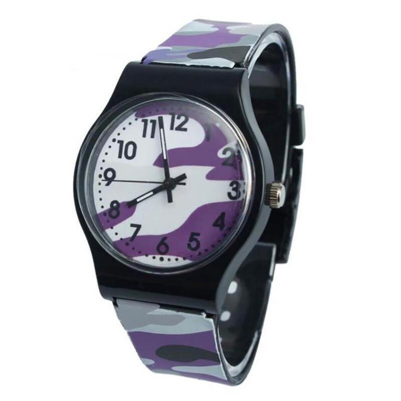 Casual Children Kids Round Dial Plastic Strap Analog Quartz Wrist Watch Easy To Read Comfortable And Durable To Wear Gift