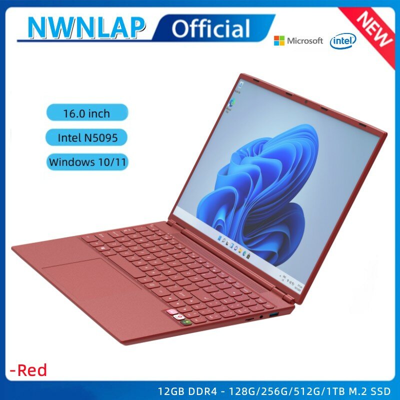 Touch ID Intel N5095 Ultra Slim Notebook Quad Core Graphics UHD 16.0" Laptop 12GB RAM 1024GB SSD Windows 10 Wifi Bluetooth 4.2
