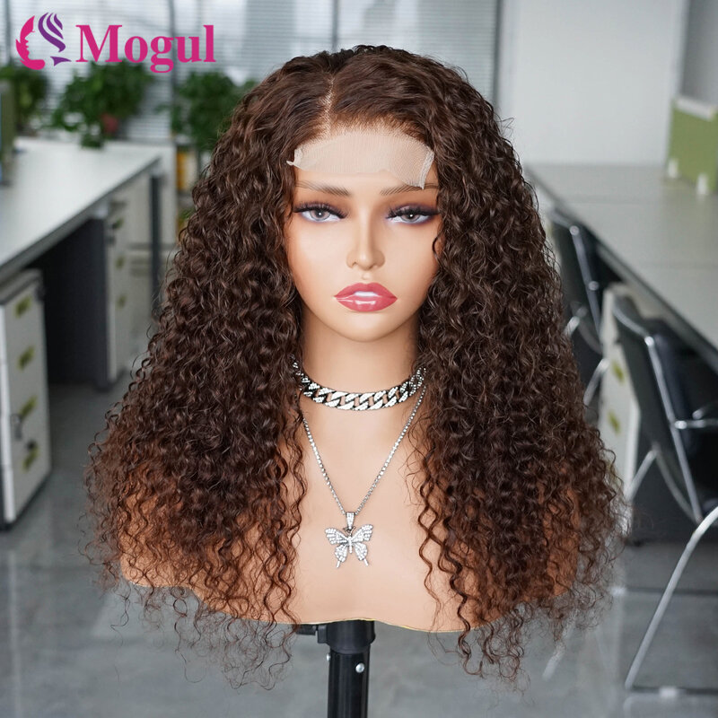 180% Chocolates Brown Jerry Curly 13x4 Lace Front Wig 4x4 Lace Closure Pre-plucked Brazilian Remy Hair Human Hair Wigs for Women