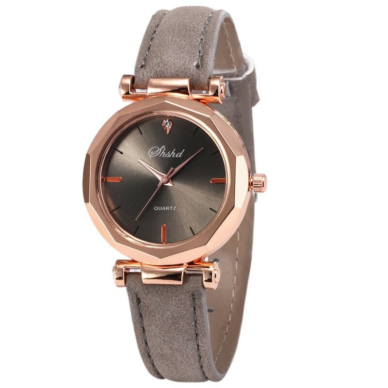 Mode Frauen Uhr klassisches Leder armband rundes Zifferblatt einfache Quarz Armbanduhr täglich kausalen Datum Kleidung passende Uhr