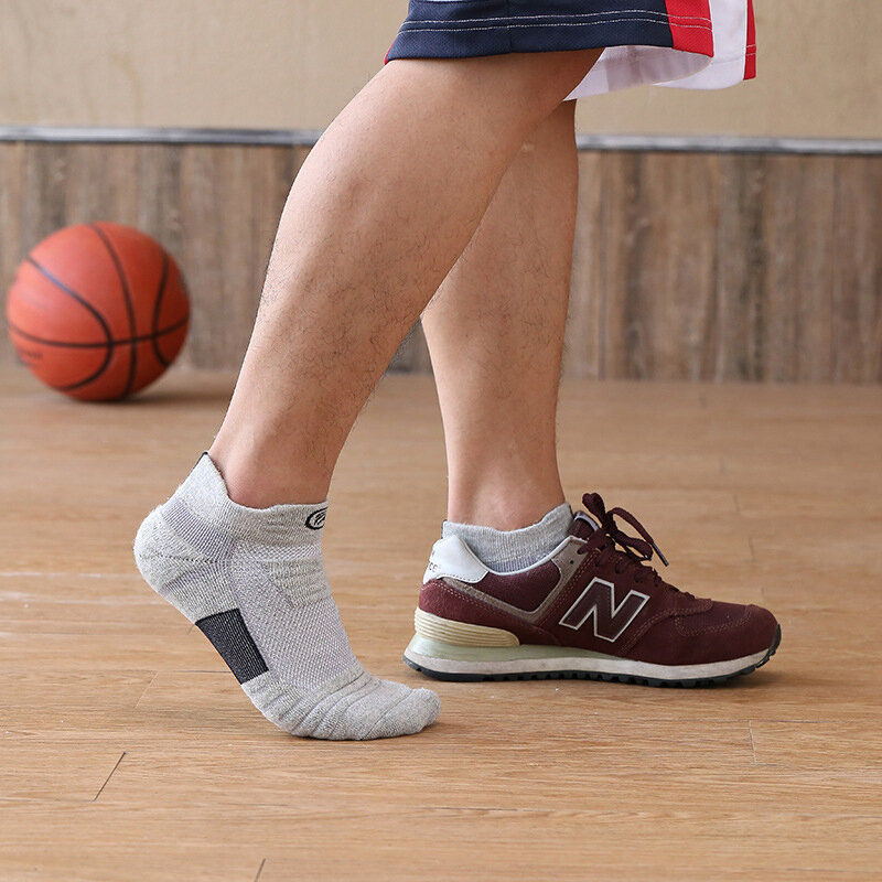 Calcetines tobilleros de baloncesto para hombre, medias profesionales de alta calidad, con toalla gruesa, para correr, ciclismo y deportes, 3 pares