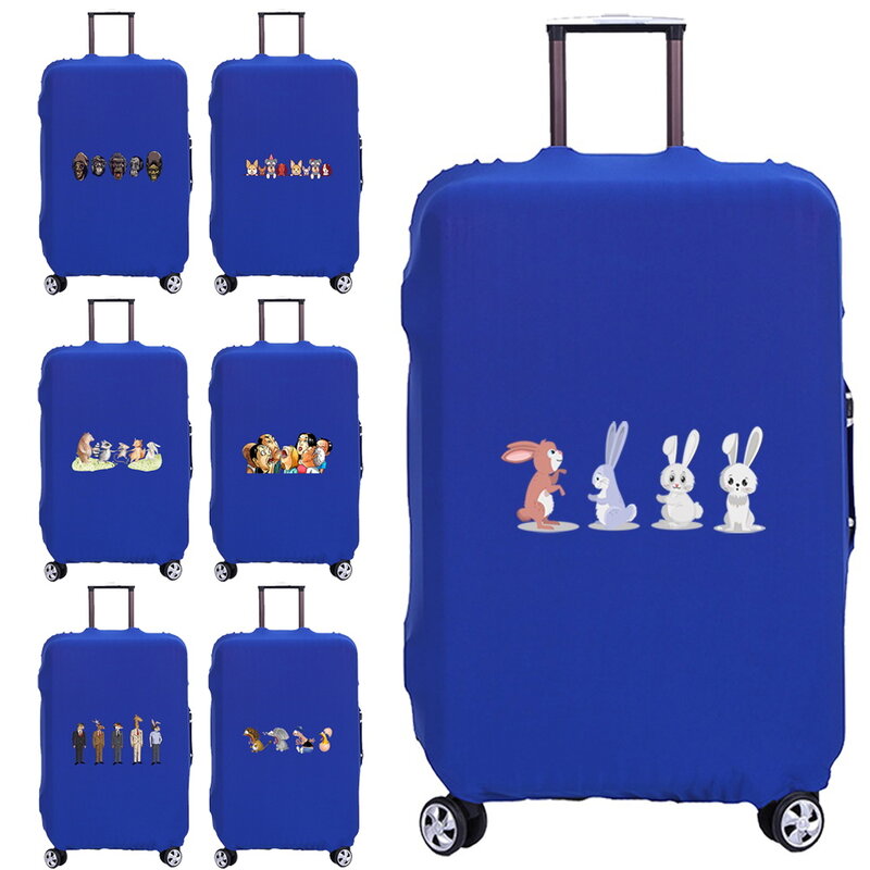 Sarung koper bepergian motif kartun, sarung pelindung troli Aksesori perjalanan liburan, motif kartun untuk 18-32 inci