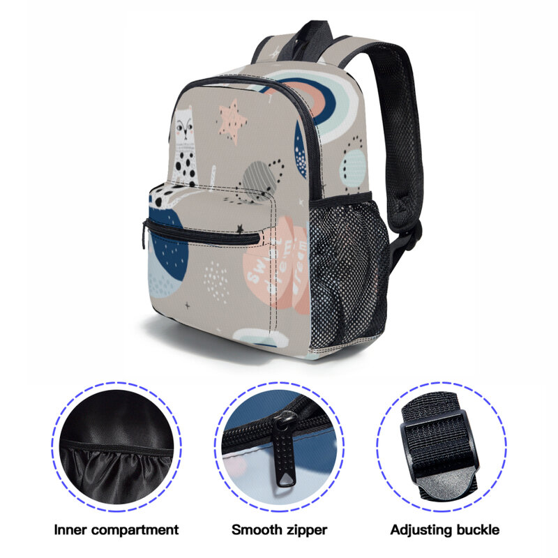 Детский рюкзак с изображением кота на Луне и звездного неба, школьный ранец для детского сада, детская школьная сумка