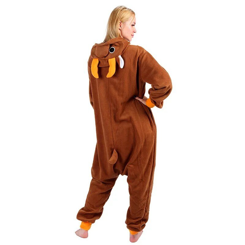 Orange oder brauner Hirsch Wildtier Bild Overall Pyjama neue Kapuze Home Kleidung Urlaub Party Kleidung Frauen Erwachsenen Kostüm