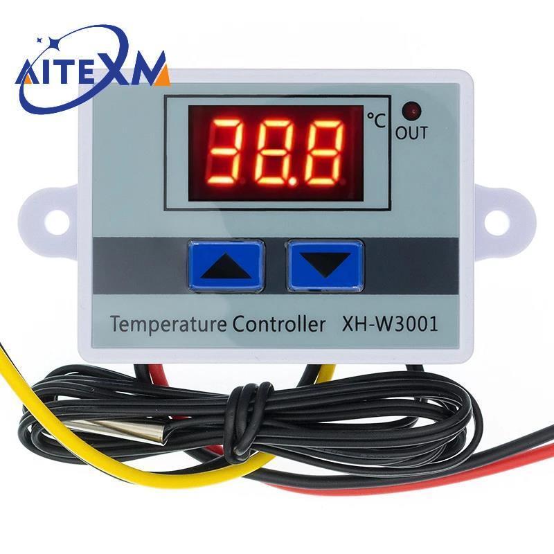 XH-W3001 10a 12v 24v 110v 220v ac digital led controlador de temperatura para incubadora refrigeração interruptor aquecimento termostato sensor ntc
