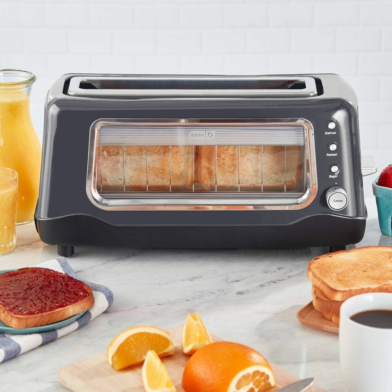 Long Slot Toaster for Even Toasting of Various Bread Types