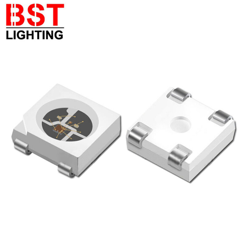 Puce LED RGB WS2812B, 5050SMD, 10 à 1000 pièces, PCB, noir/blanc, WS2812, Pixels adressables individuellement, DC5V