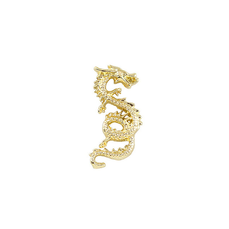 10 teile/los 3d Tierkreis Drachen Nail Art Charms Legierung 2023 Luxus Gold Silber Schwarz Luxus Retro chinesische Dekorationen Nagel Teile Masse