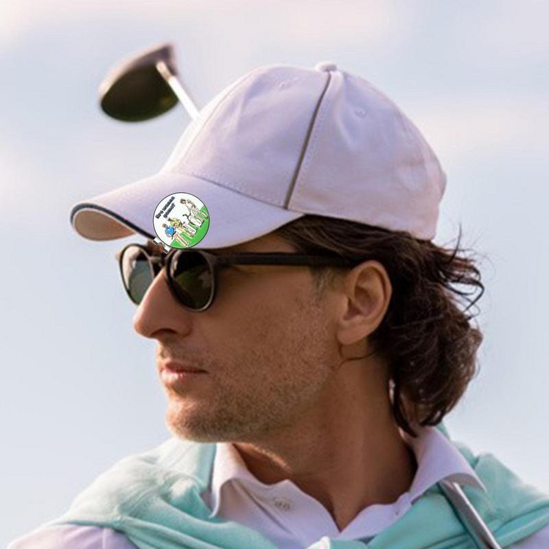 Titular marcador de golfe para homens e mulheres, marcador magnético de bola de golfe, clipe de chapéu, cena de golfe
