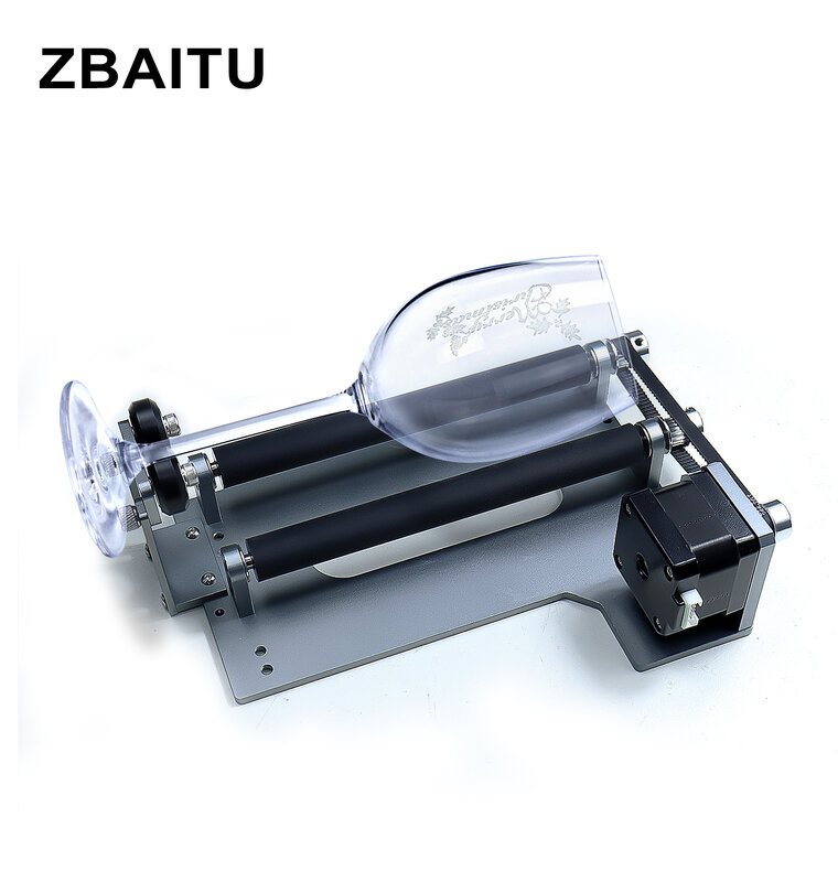 Table distante rotative résistante à 360 ° pour ZBAITU, graveur laser, machine de découpe, moteur d'axe Y pour la normalisation, cylindres, gobelets, verre à vin