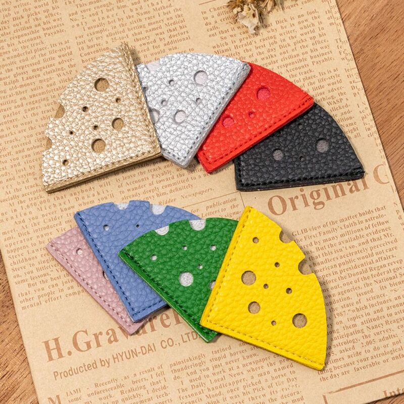 Pagination Mark Cheese Shape Bookmark Multi-color PU Leather Book Reading Sorter Handcrated Reading Bookmark Book Paginator