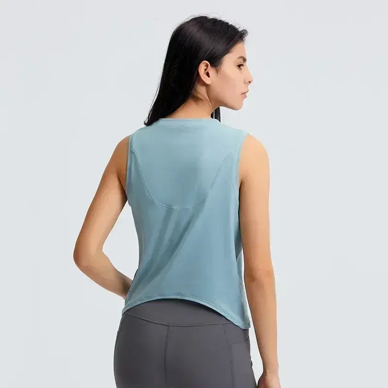 Lemon Fitness Yoga Tank Top Sports Gym Top Breathable Workout Top Womens Clothing Crop Vest West Sleeveless Blouse Women Clothes