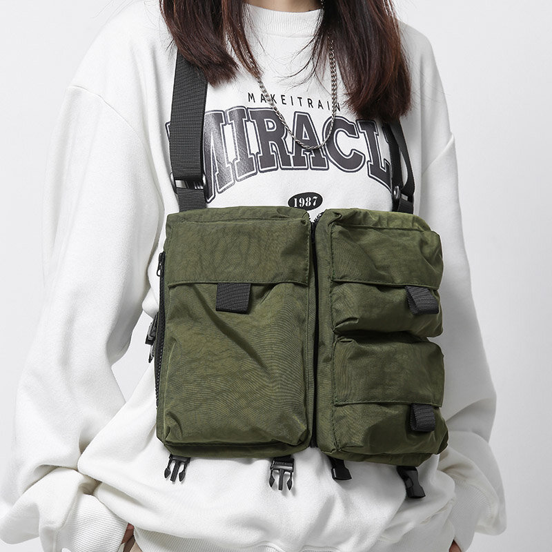 Unisex Tactical Chest Rig Bag, Casual Bullet Bag, Hip Hop Vest Bag, Táticas Funcionais Waist Pack, Função Streetwear