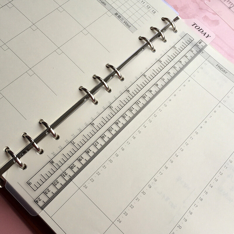 Penggaris A5 A6 halaman penanda halaman penggaris pengukur aturan Binder Notebook halaman pembagi penggaris Agenda buku catatan
