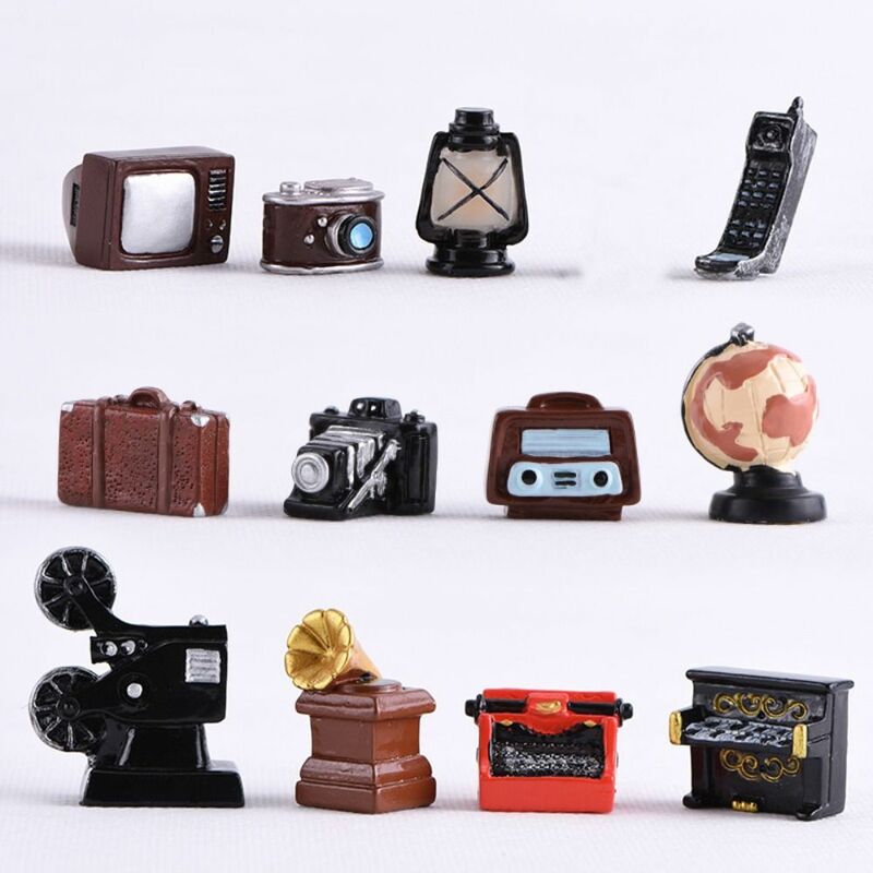 Patung furnitur Retro Mini, ornamen rumah boneka Model DIY Dekorasi Kerajinan miniatur mainan hadiah aksesoris rumah baru