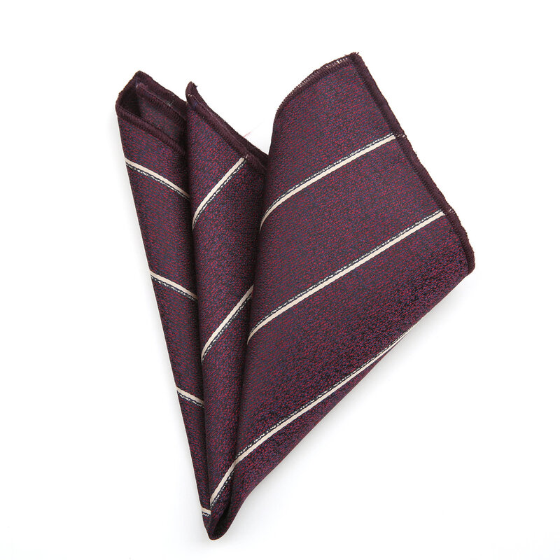 24cm Elegant Brown Pocket Square Mens Polyester Block Paisley Soft Handkerchief Wedding Party Suit Accessories Cravat Neckwear