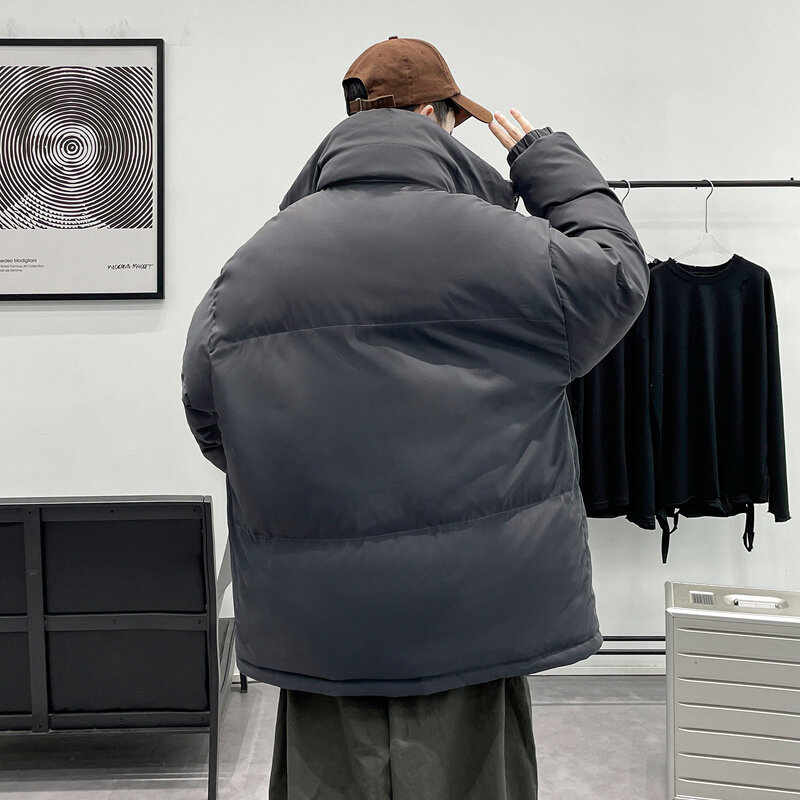 Парное однотонное теплое утепленное хлопковое пальто на молнии ярко-синее Стеганое пальто большого размера в Корейском стиле зимняя стеганая куртка Ripstop