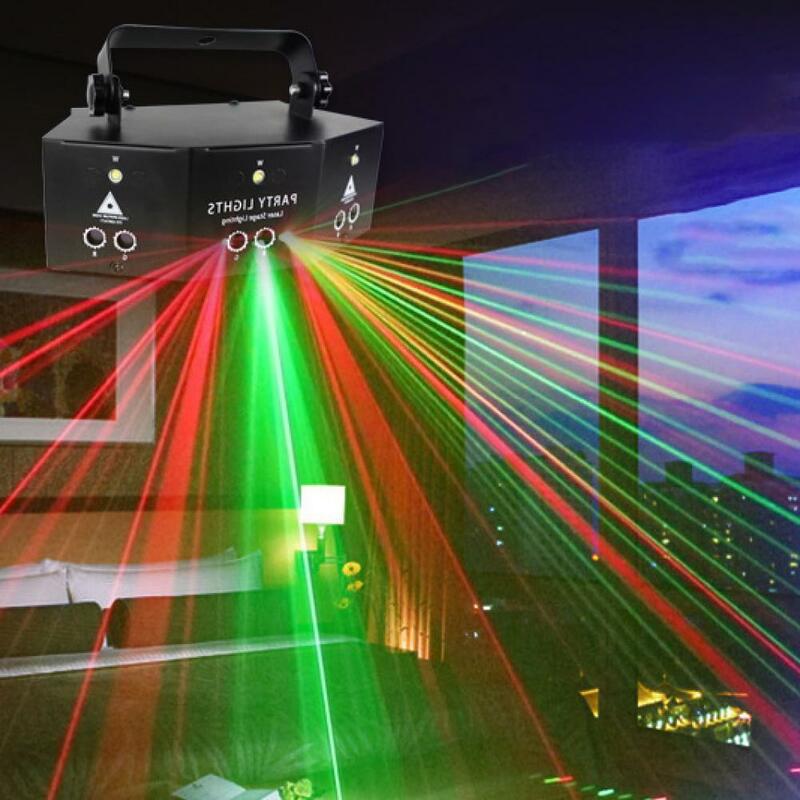 โปรเจคเตอร์สำหรับงานปาร์ตี้9ตา projetor ไฟเวทีฟังก์ชันความจำระดับพรีเมียมที่มีประสิทธิภาพใน lampu Disko