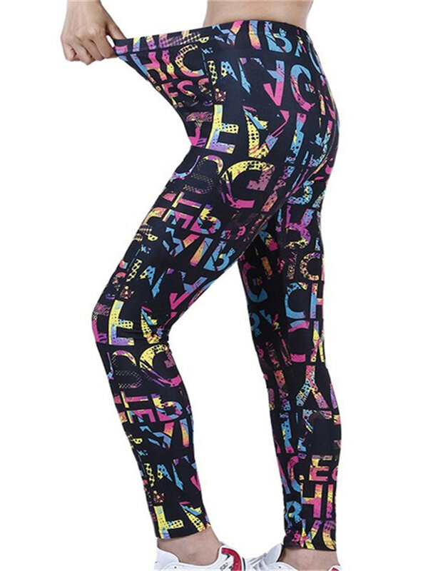 VISNXGI lettera stampata pantaloni da Yoga per donna Leggings sportivi abbigliamento sportivo elastico Fitness palestra esercizio vita alta Push Up abbigliamento