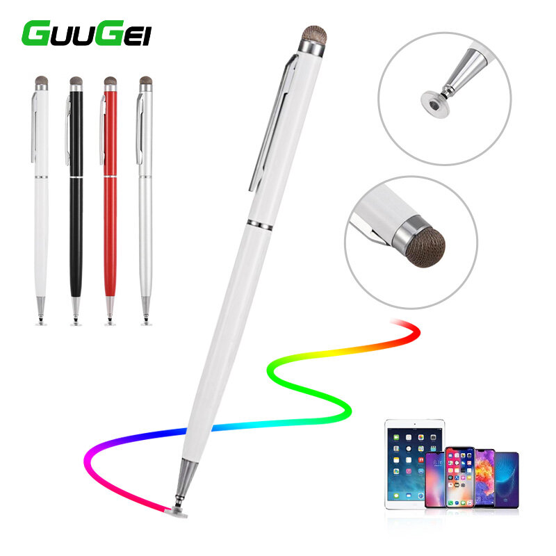 Guugee Universal 2 w 1 długopis Stylus do smartfona Tablet gruby cienki rysunek pojemnościowy ołówek Android mobilny ekran dotykowy