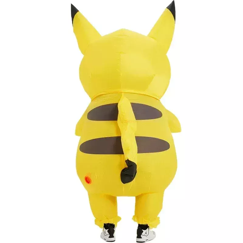 Pakaian tiup Pokemon Pikachu, kostum anak dewasa, pakaian penampilan Halloween, busana kartun