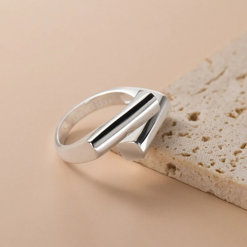 925 Sterling Silver cincin sederhana unik untuk wanita, perhiasan jari terbuka Vintage buatan tangan cincin alergi untuk pesta hadiah ulang tahun