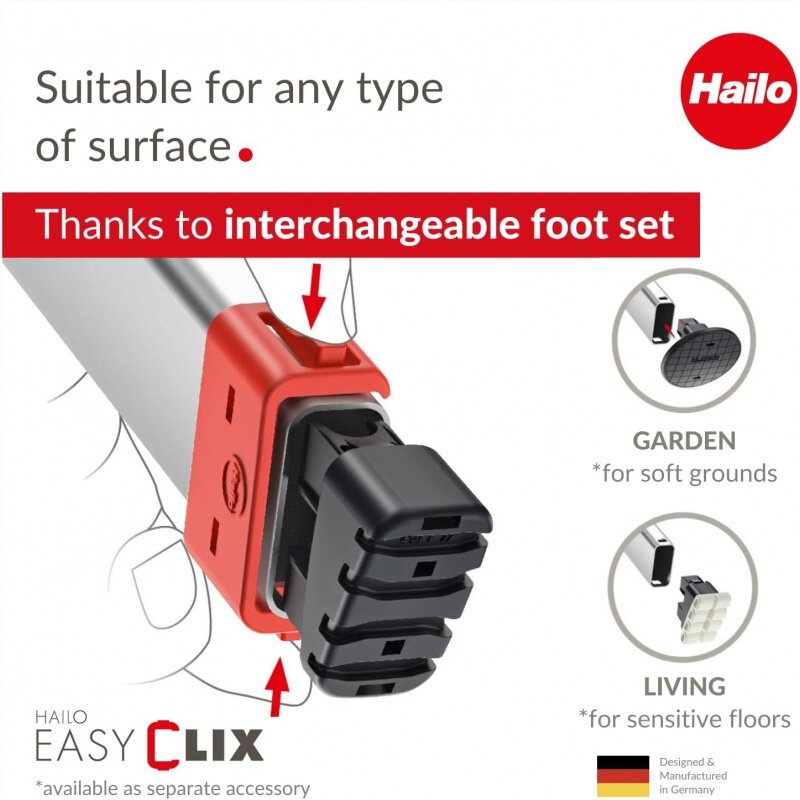 Hailo l60 standard line | Aluminium klapp leiter | acht Stufen | integrierte multifunktion ale Ablage | stabile Verbindungs stange gu