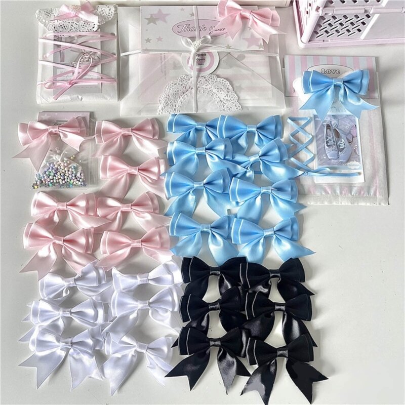 Materiale da imballaggio a forma cuore con fiocco bianco Set materiali decorativi fai-da-te per portafoto Kpop