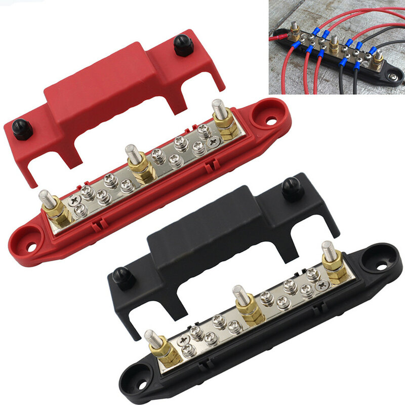 1Pcs Universal Bus Bar Terminal Power Distribution Block 150A DC 48V M6 Studs for Car Recreational Vehicle Boat Accessories