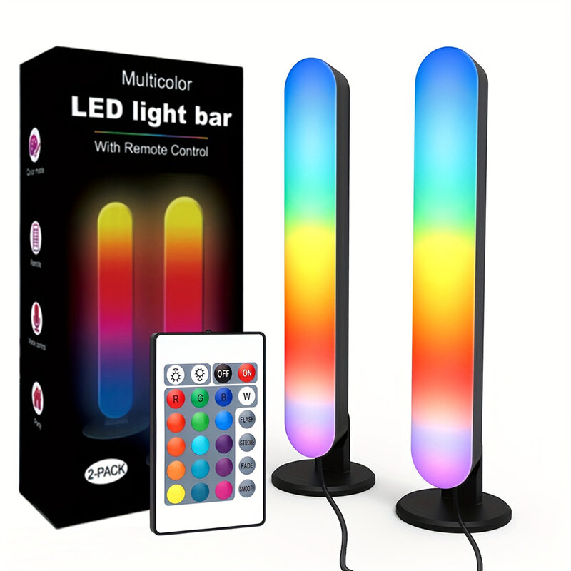 Luz RGB para Pickup, luces de ritmo musical, modelo actualizado recargable por USB, decoración navideña, barra de luz RGB para escritorio, ritmo musical