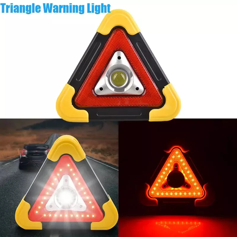 سيارة مثلث ضوء تحذير ، المحمولة ، بطارية تعمل بالطاقة ، التعرف على إشارة المرور في حالات الطوارئ ، ضوء انهيار المتراس