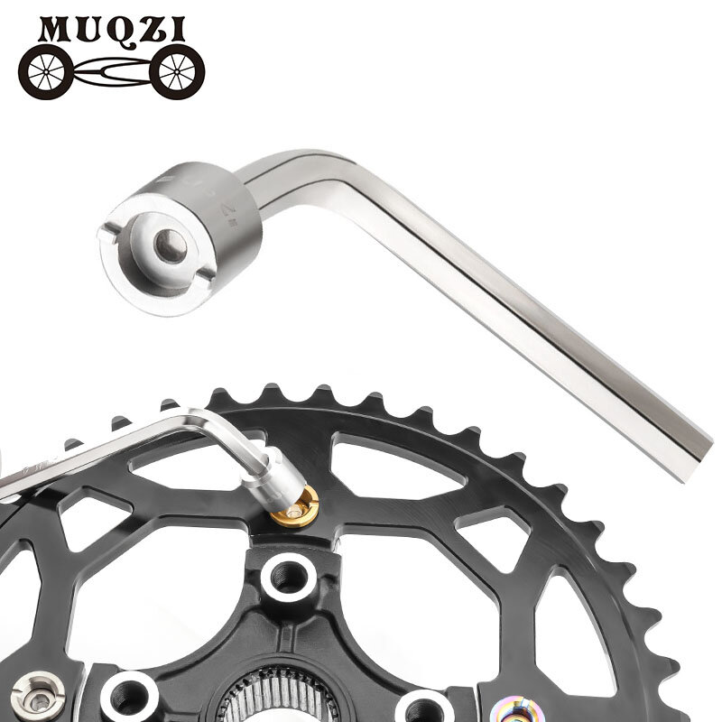 MUQZI Chainring Baut Kunci Mur Chainring Sekrup Alat Instalasi Penghilang MTB Alat Chainwheel Sepeda Lipat Jalan