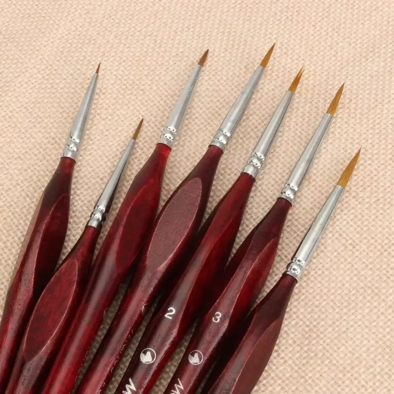 المهنية فرشاة الطلاء مجموعة ، رسم القلم ، فن طلاء الأظافر ، الشعر السمور ، 7 قطعة