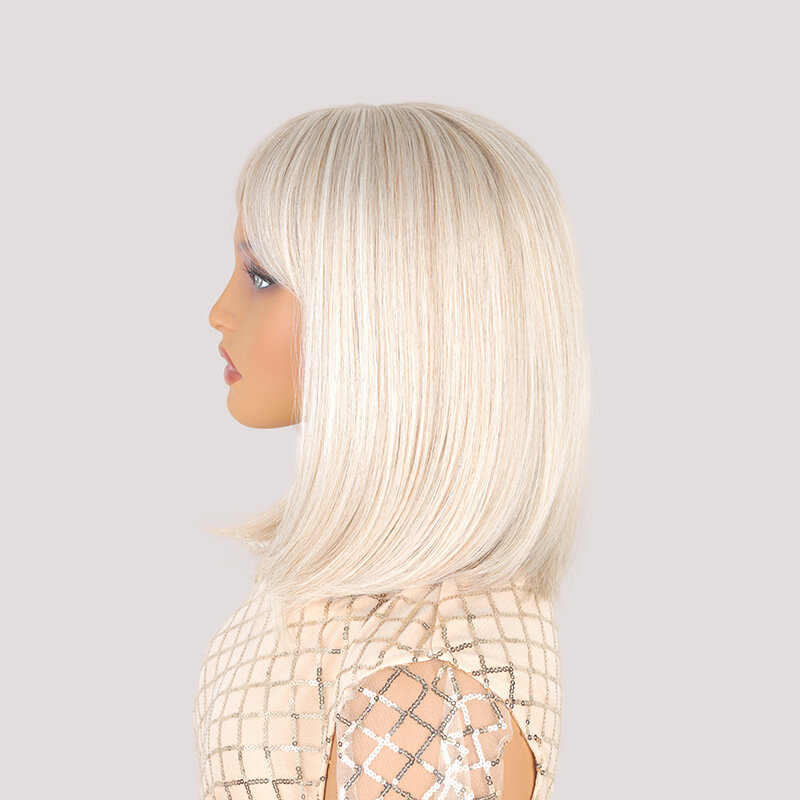Snqp-女性のための短いストレートヘア,日常着,自然でエレガントな髪,耐熱性,30cm