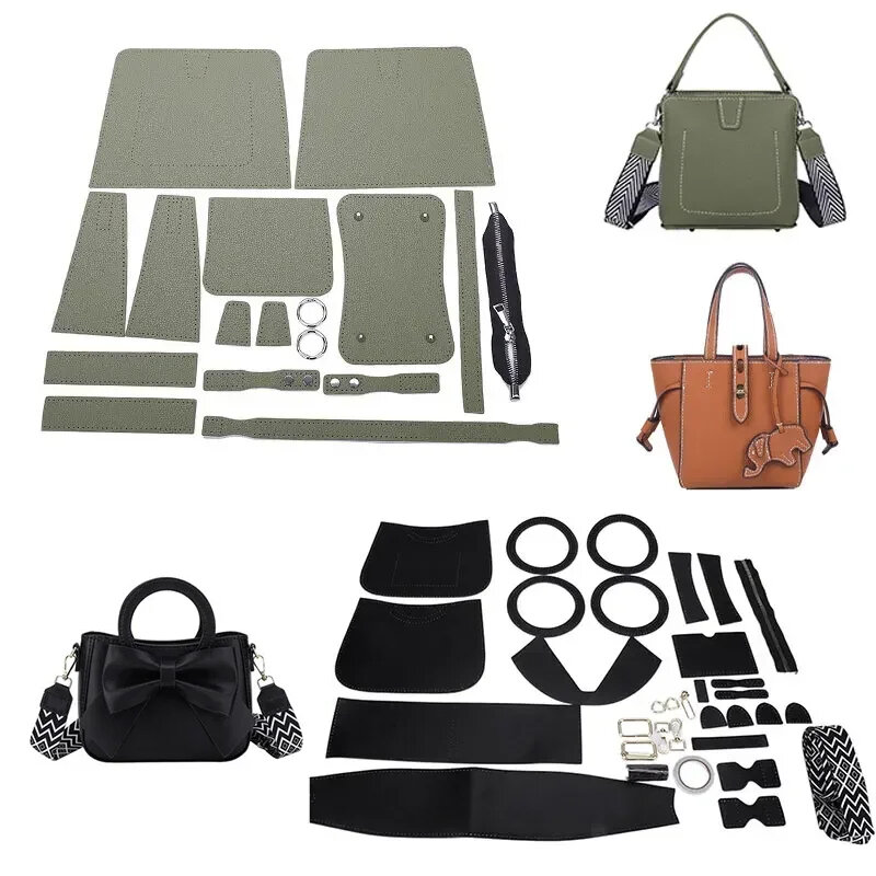 DIY Sewing Handmade Bag Set Shloulder Straps Luxury Leather Bag Making Kit Hand Stitching Accessories for Women's Handbag