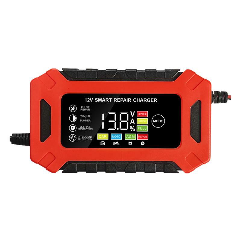 Auto Acculader Draagbare 6a Smart Accu Maintainer 12V Temperatuurcompensatie Acculader Voor Lithium Ion Lood Zuur
