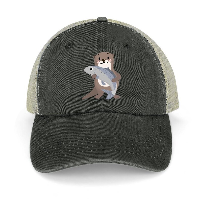 sea otters pattern-Sea otters lovers Cowboy Hat Hat Luxury Brand Streetwear Rugby Wild Ball Hat Men Caps Women's