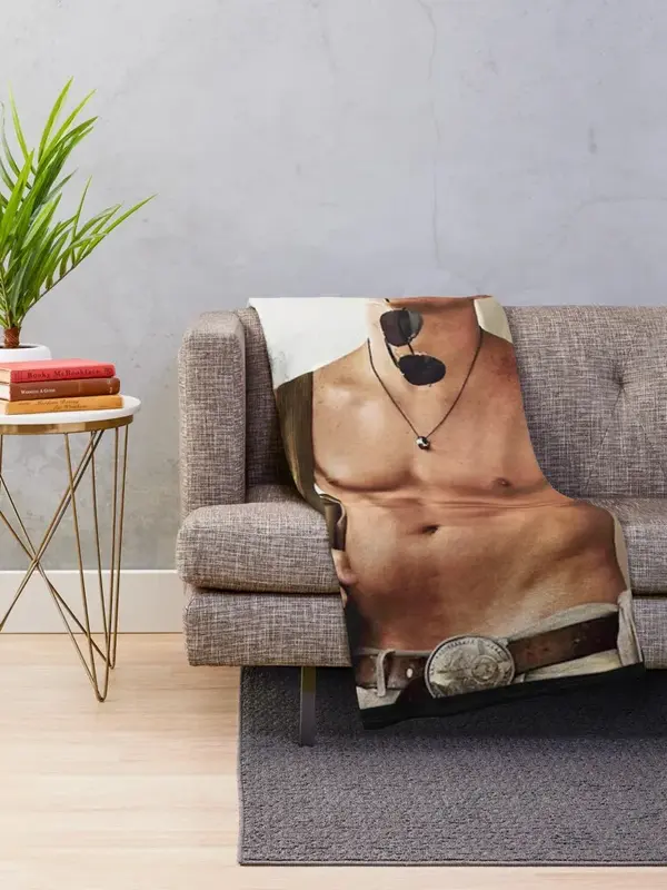 بطانية رمي الزخرفية للأريكة ، Channing Tatum ، أشعث ، الصيف